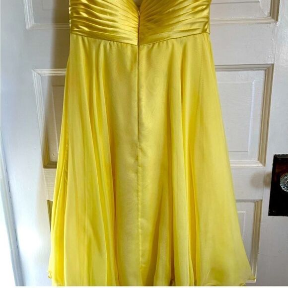 Sherri Hill Yellow Beaded Short Dress Size 8 - Picture 8 of 8